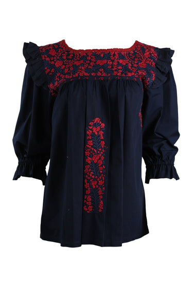 Fernanda Blouse Blouse Fernanda Lago Rojo y Marino
