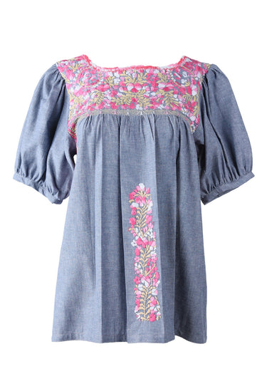 Carolina Blouse Blouse Carolina Nube Fucsia Brillante y Beige