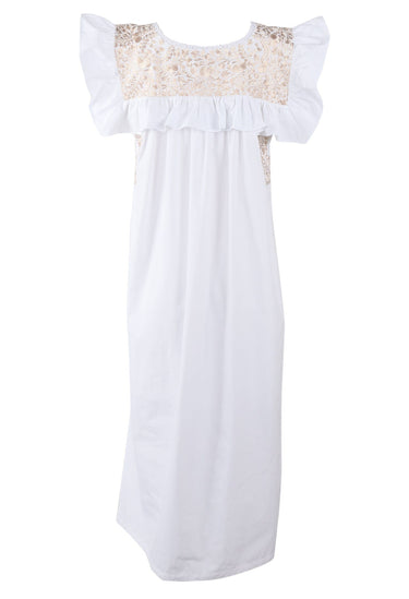 Soledad Midi Dress Dress Soledad Blanca Oro Seda