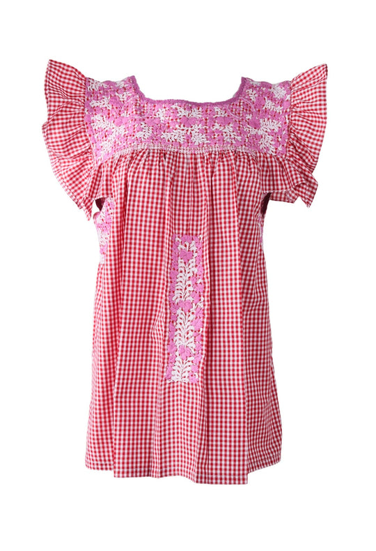 Soledad Blouse Blouse Soledad Corazon Magenta y Nieve