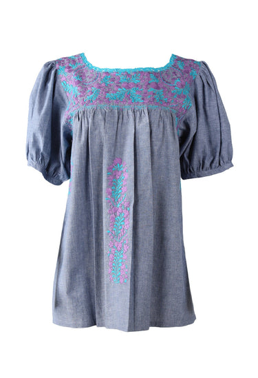Carolina Blouse Blouse Carolina Nube Turqesa y Purpura