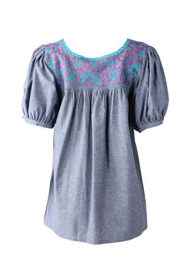 Carolina Blouse Blouse Carolina Nube Turqesa y Purpura