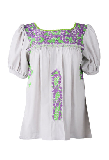 Carolina Blouse Blouse Carolina Nublado Lima y Purpura