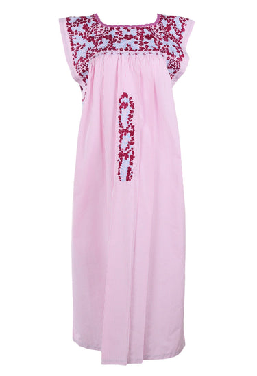 Flores Midi Dress Dress Pastel Ciruela y Celeste