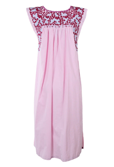 Flores Midi Dress Dress Pastel Ciruela y Celeste