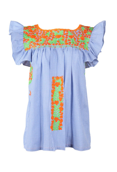 Soledad Blouse Blouse Soledad Campanilla Naranja y Lima