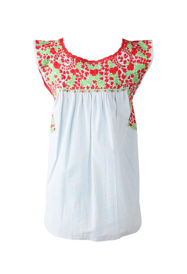 Flores Blouse Blouse Small Uno Tomate y Lima