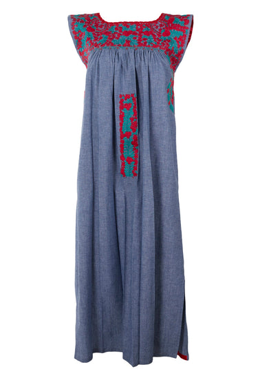Flores Midi Dress Dress Nube Tomate y Verde