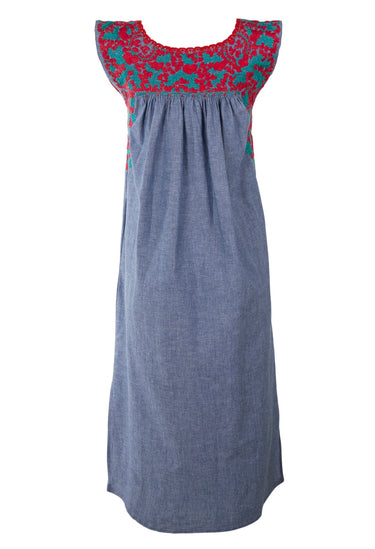 Flores Midi Dress Dress Nube Tomate y Verde