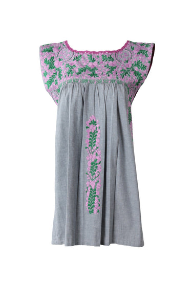 Flores Blouse Blouse Dos Lavanda y Verde