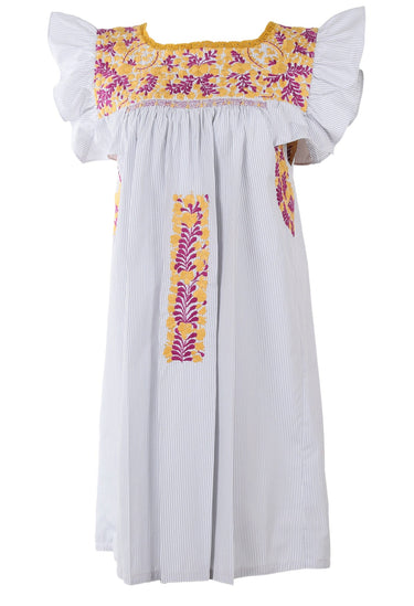Soledad Short Dress Dress Soledad Pan Mostaza y Ciruela