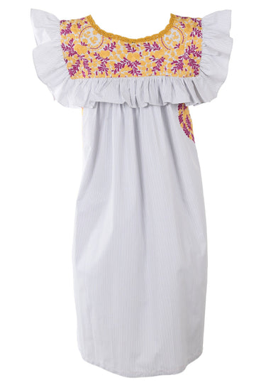 Soledad Short Dress Dress Soledad Pan Mostaza y Ciruela