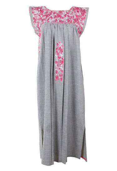 Flores Midi Dress Dress Fin Rosa Brillante y Nieve