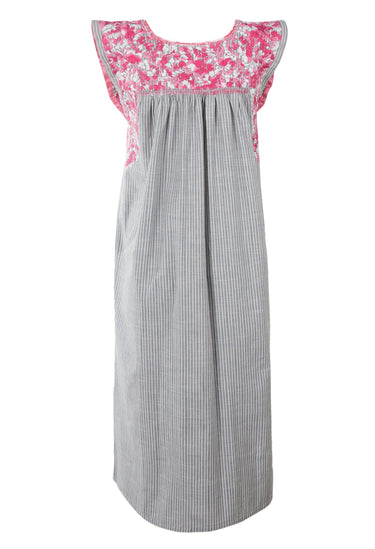Flores Midi Dress Dress Fin Rosa Brillante y Nieve