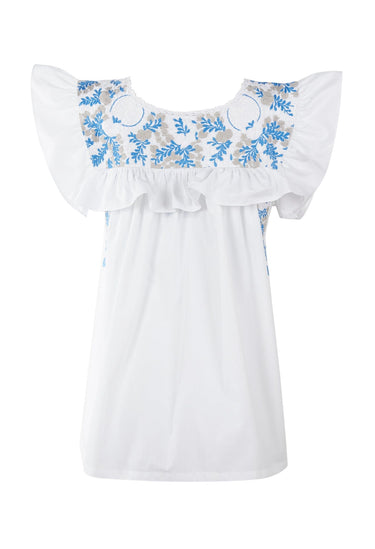Soledad Blouse Blouse Soledad Blanca Gris Nieve y Frances