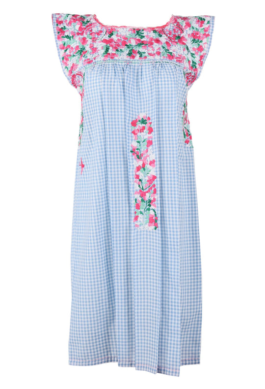 Flores Short Dress Dress Vida Rosa y Verde Brillo