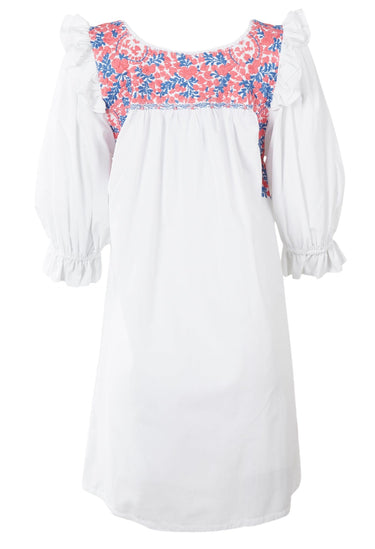 Fernanda Short Dress Dress Fernanda Blanca Coral y Frances