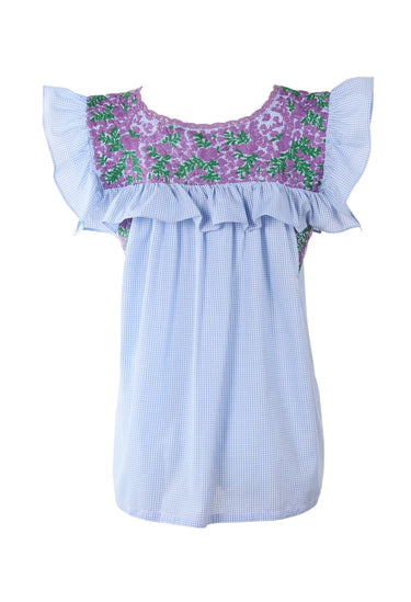 Soledad Blouse Blouse Soledad Cinta Lavanda y Verde