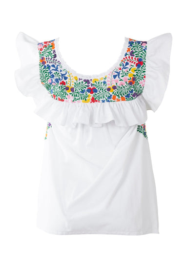 Soledad Blouse Blouse Soledad Blanca Verde Arroyo