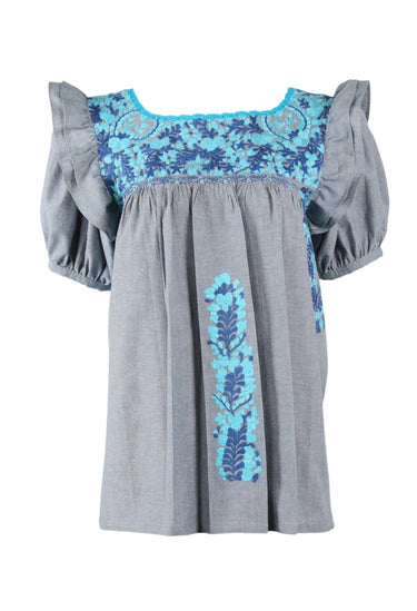 Renata Blouse Blouse Renata Dos Turquesa y Frances