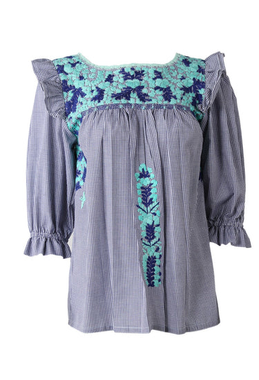 Fernanda Blouse Blouse Fernanda Cardo Menta y Cobalto
