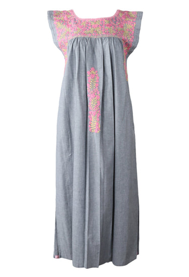 Flores Midi Dress Dress Medium Dos Palido y Beige