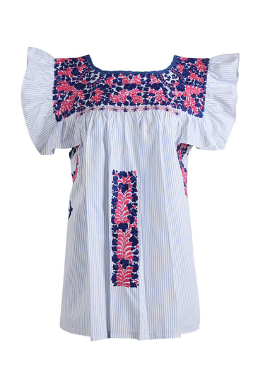 Soledad Blouse Blouse Soledad Junto Marino y Fucsia