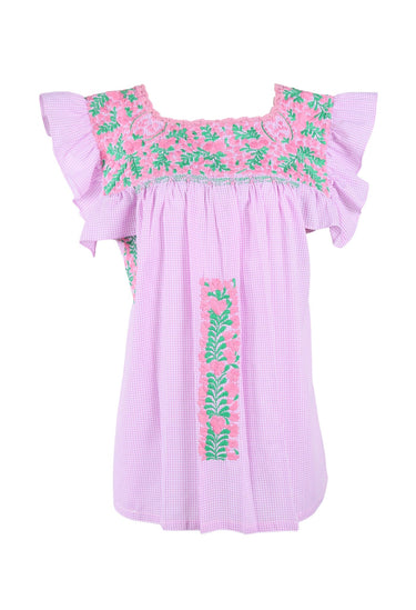 Soledad Blouse Blouse Soledad Barro Rosa y Verde