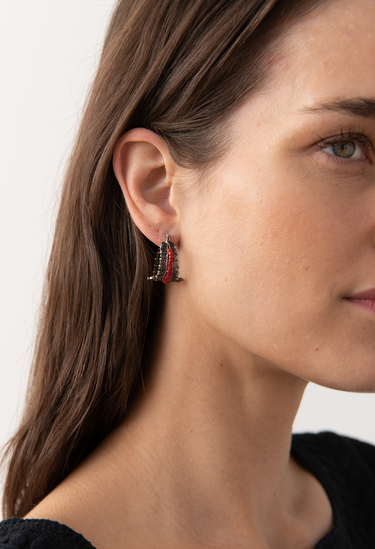Aros de Perlas Rojas