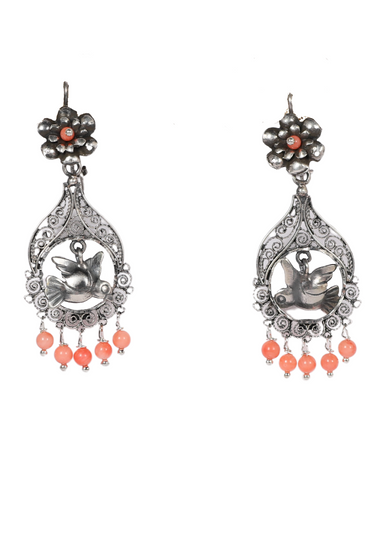 Pájaros y Perlas Naranja