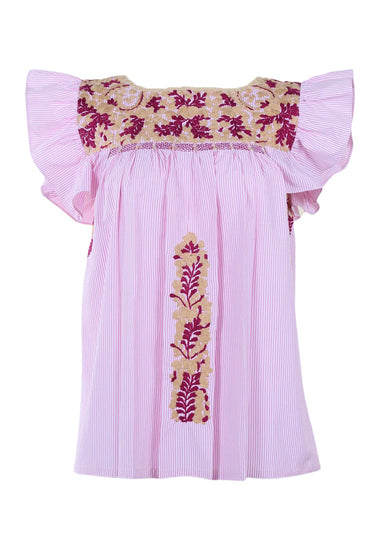 Soledad Blouse Blouse Extra Small Soledad Pastel Beige y Ciruela