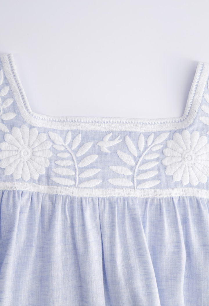 Maria Short Dress Dress Maria Light Blue and White Short Dress Maria Light Blue and White Short Dress