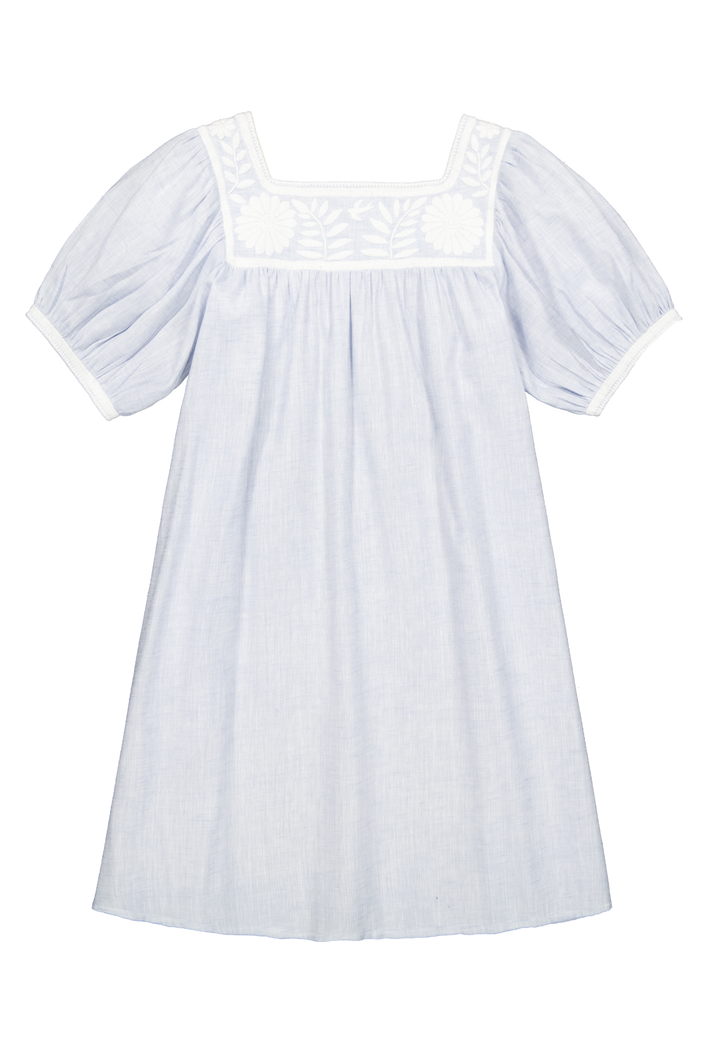 Maria Short Dress Dress Maria Light Blue and White Short Dress Maria Light Blue and White Short Dress