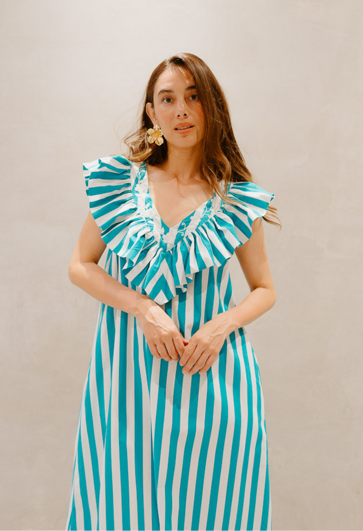 turquoise midi dress Andrea Wide Stripe – Mi Golondrina Style with nude or SIZE:SIZE 8 Twilight Disney Toddler Girls Little