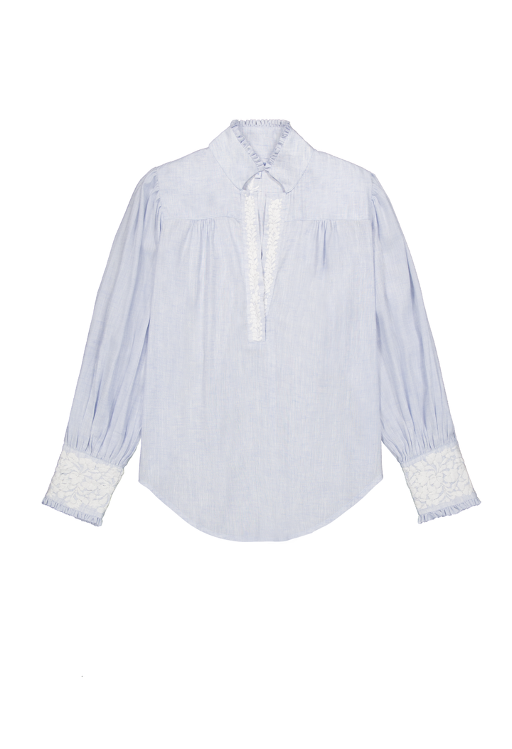 Paloma Blouse Blouse Paloma Light Blue and White Blouse Paloma Light Blue and White Blouse