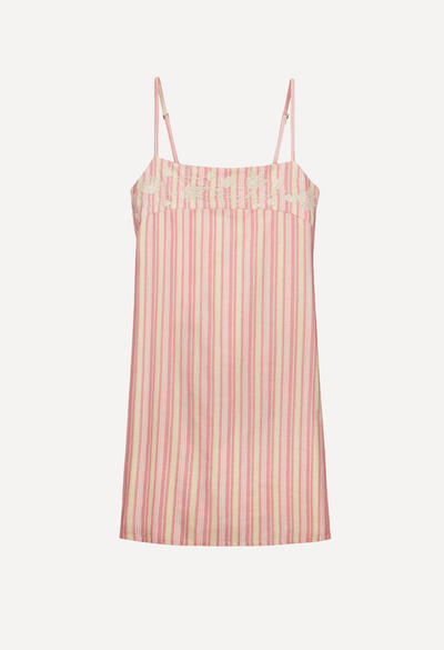 Luna Short Dress Dress Luna Coral Stripe Short Dress Luna Coral Stripe Short Dress | Mi Golondrina