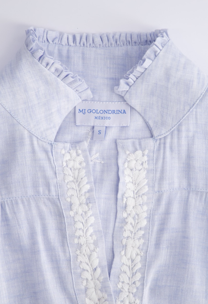 Paloma Blouse Blouse Paloma Light Blue and White Blouse Paloma Light Blue and White Blouse