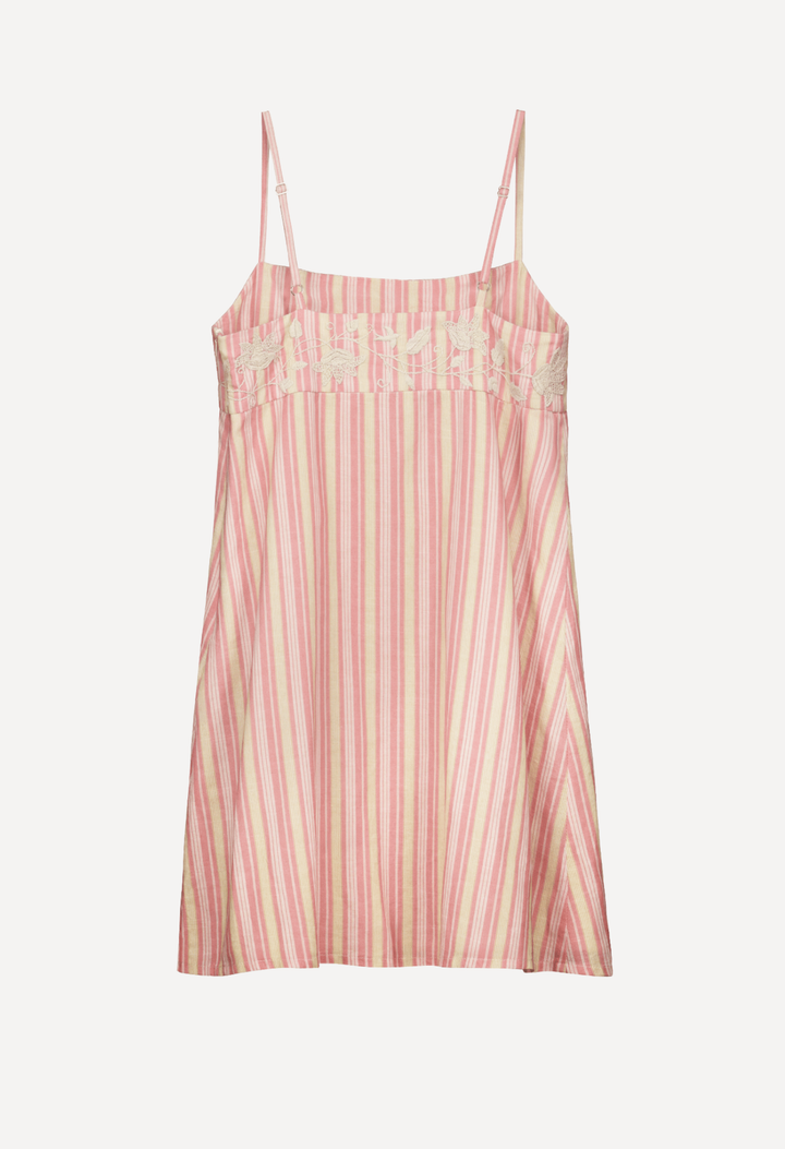 Luna Short Dress Dress Luna Coral Stripe Short Dress Luna Coral Stripe Short Dress | Mi Golondrina