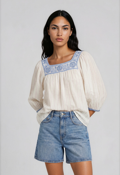 Marta Blouse Blouse Marta Blue Heart Blouse Marta Blue Heart Blouse | Mi Golondrina
