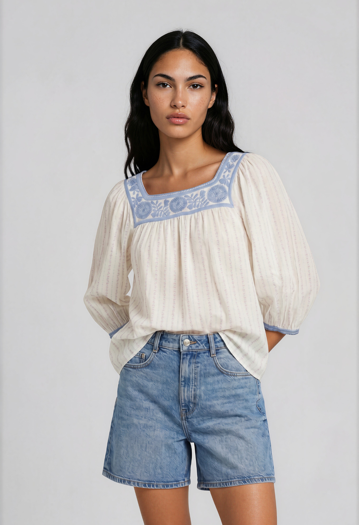 Marta Blouse Blouse Marta Blue Heart Blouse Marta Blue Heart Blouse | Mi Golondrina