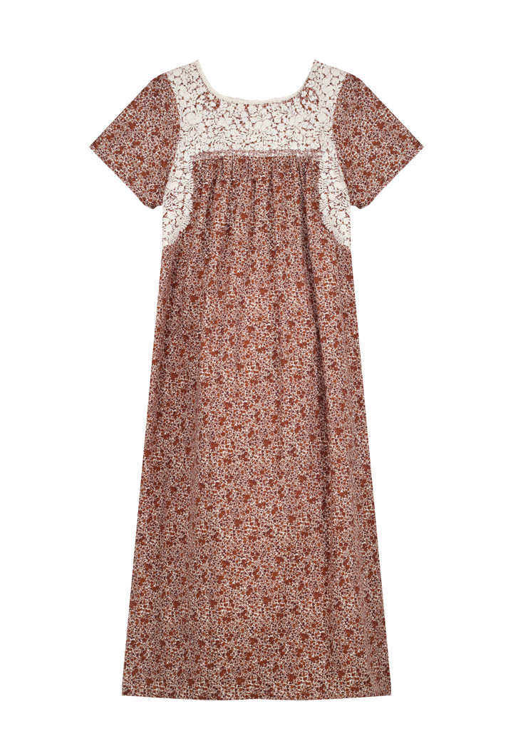 Liliana Floral Naranja Midi Dress