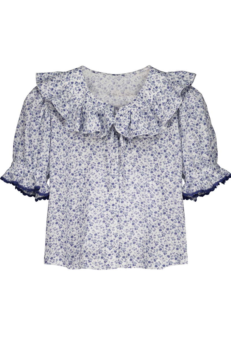 Alexa Blue Floral Blouse