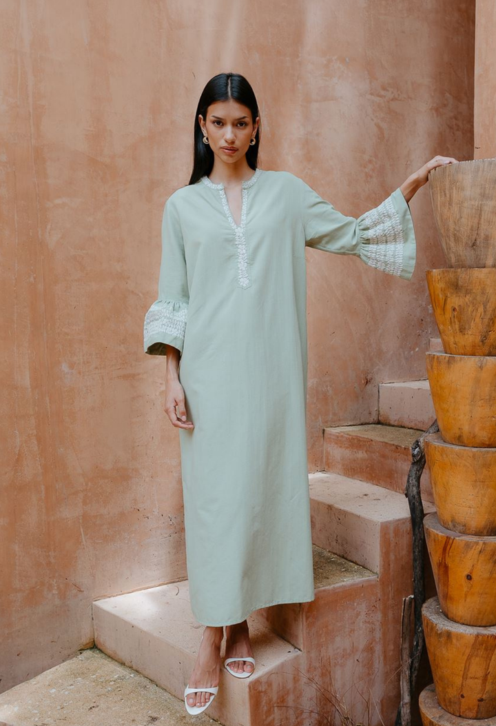 Leona Midi Dress Dress Leona Willow Green Long Dress Leona Willow Green Long Dress