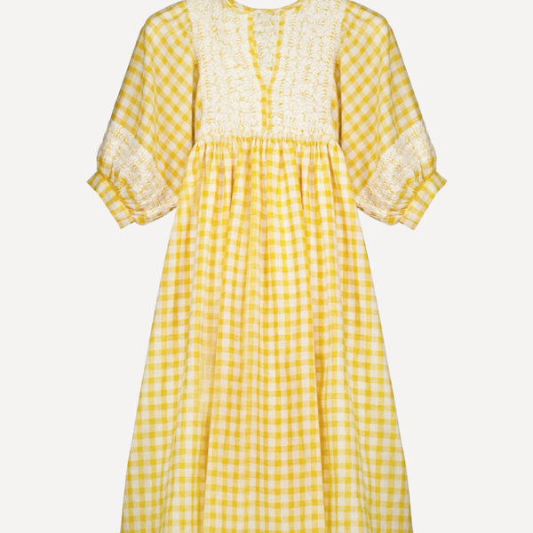 Violeta Yellow Gingham Dress