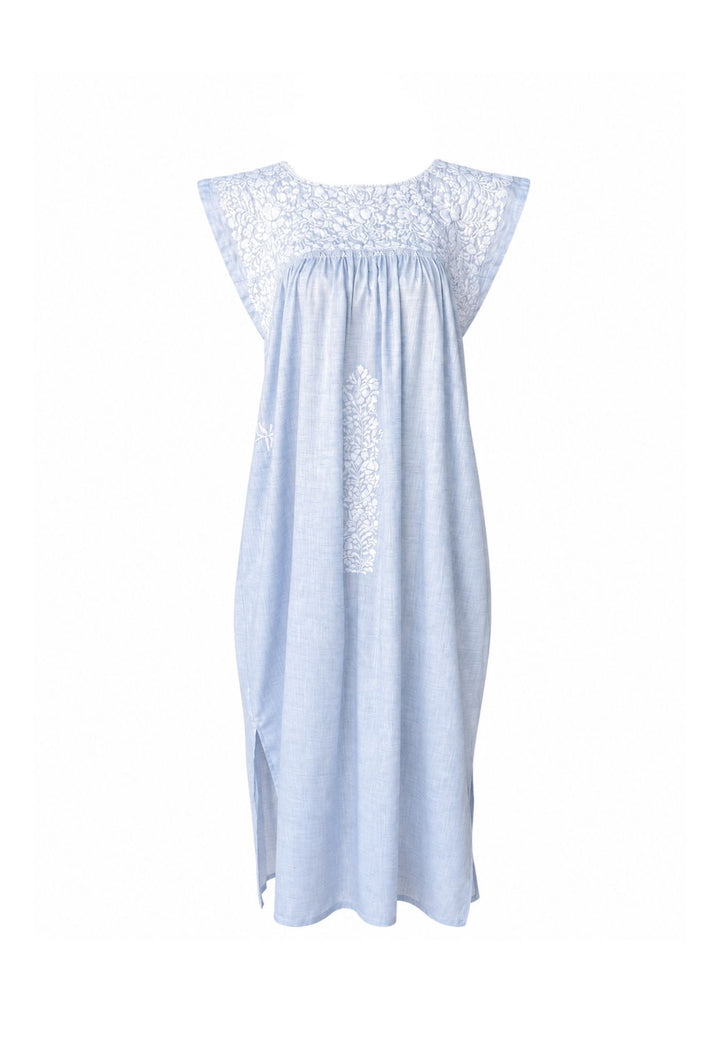 Flores Midi Dress Dress Flores Light Blue Midi Dress Flores Light Blue Midi Dress | Mi Golondrina
