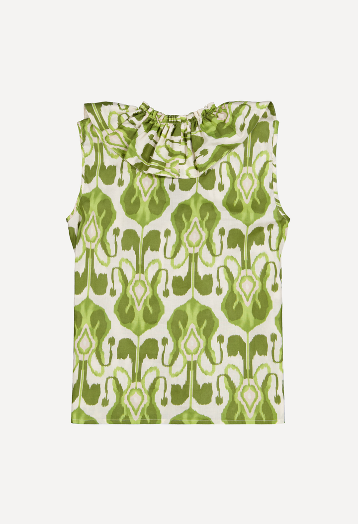 Regina Blouse Blouse Regina Green Fiesta Print Sleeveless Blouse Regina Green Fiesta Print Sleeveless Blouse