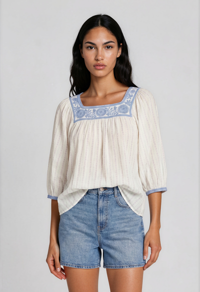 Marta Blouse Blouse Marta Blue Heart Blouse Marta Blue Heart Blouse | Mi Golondrina