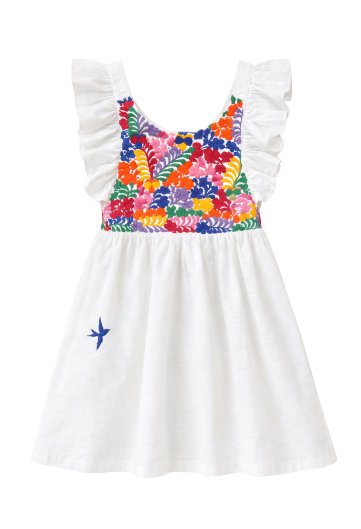 Maya Girl Dress Childrens Maya White Fiesta Girl's Ruffle Dress Maya White Fiesta Girl's Ruffle Dress