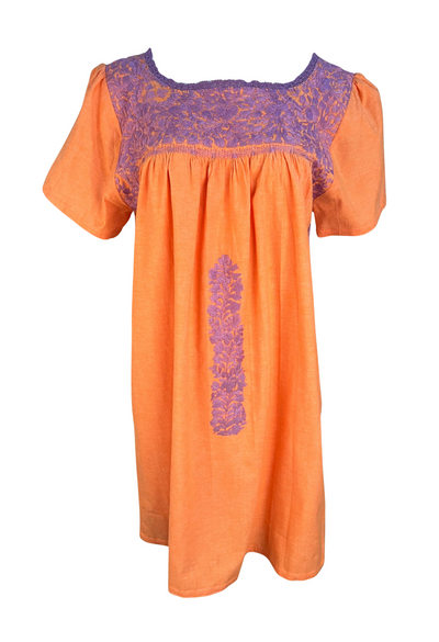 Liliana Naranja y Morado Claro Short Dress