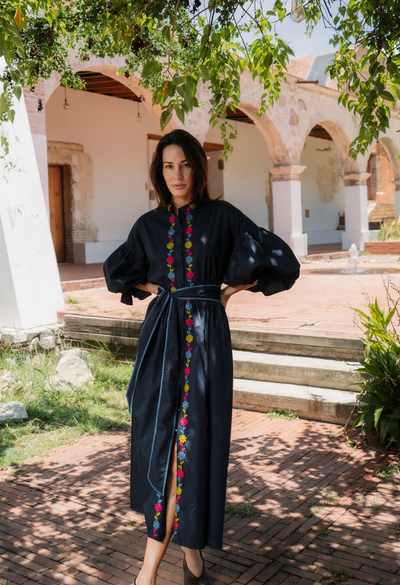 Francisca Long Dress Dress Francisca Navy Harvest Floral Long Dress Francisca Navy Harvest Floral Long Dress